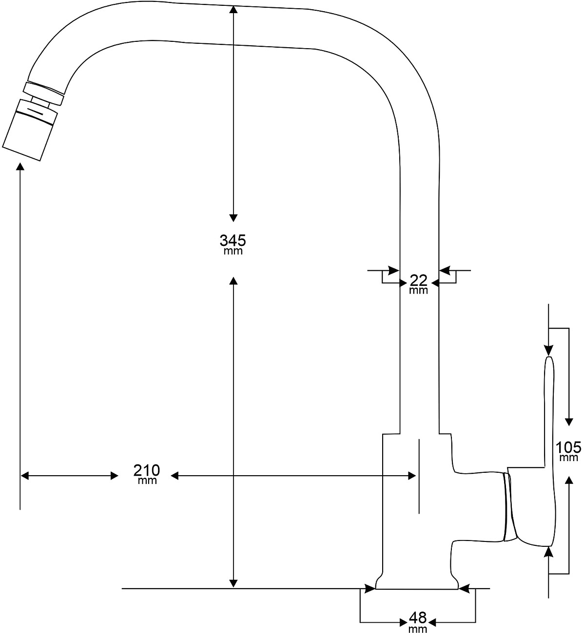 Смеситель для кухни черный Mega City MG- ZRV104-B - изображение 3