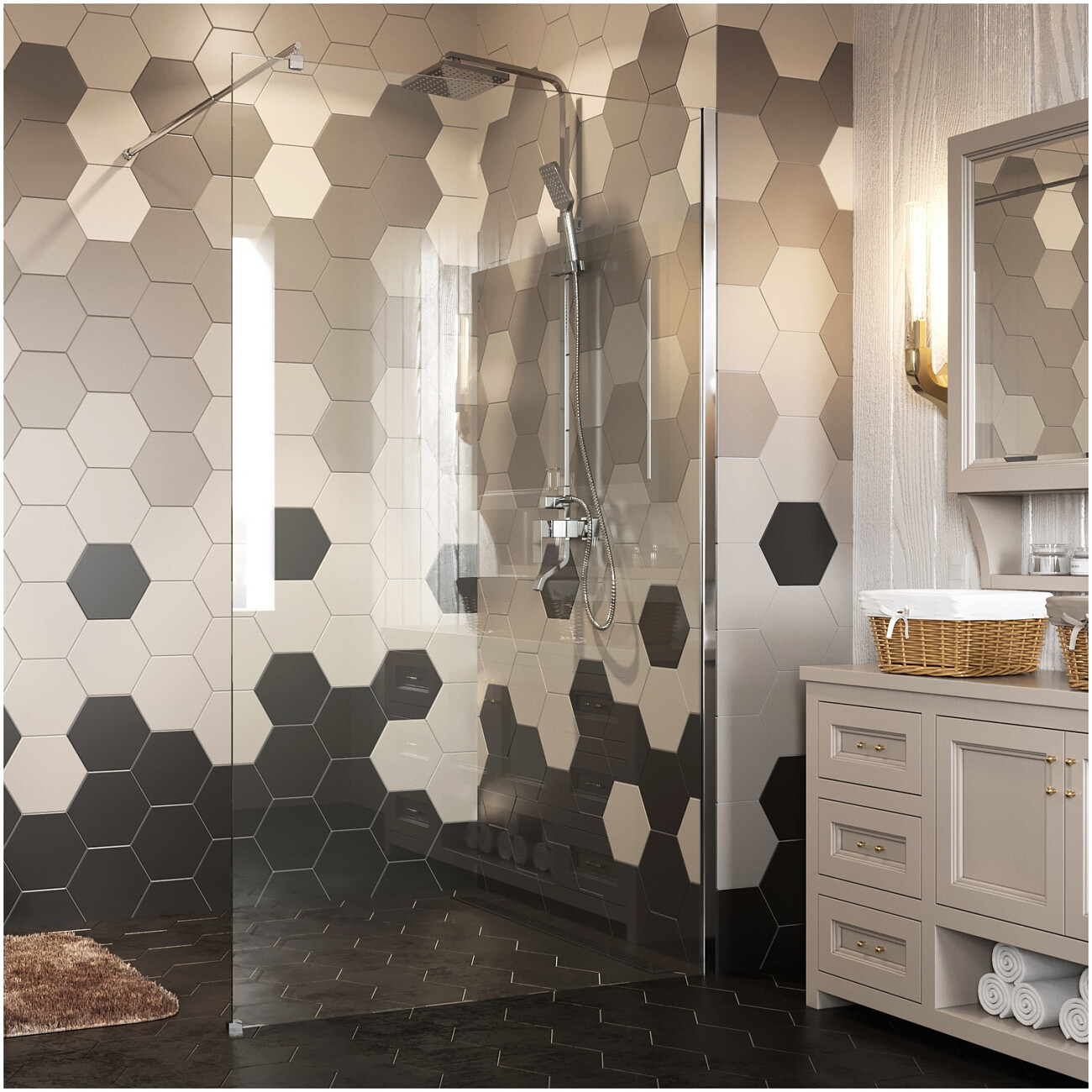 Душевая перегородка 200х120 см прозрачная, хром Wasserkraft Rossel 28W40 - изображение 3