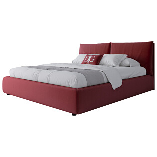 Кровать двуспальная 180х200 бордовая Bubble
