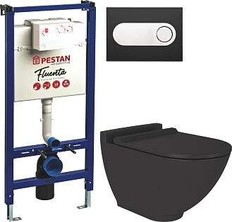 Унитаз подвесной Stworki Rotenburg SWH52 с инсталляцией Pestan Fluenta, с кнопкой Onyx 40006364