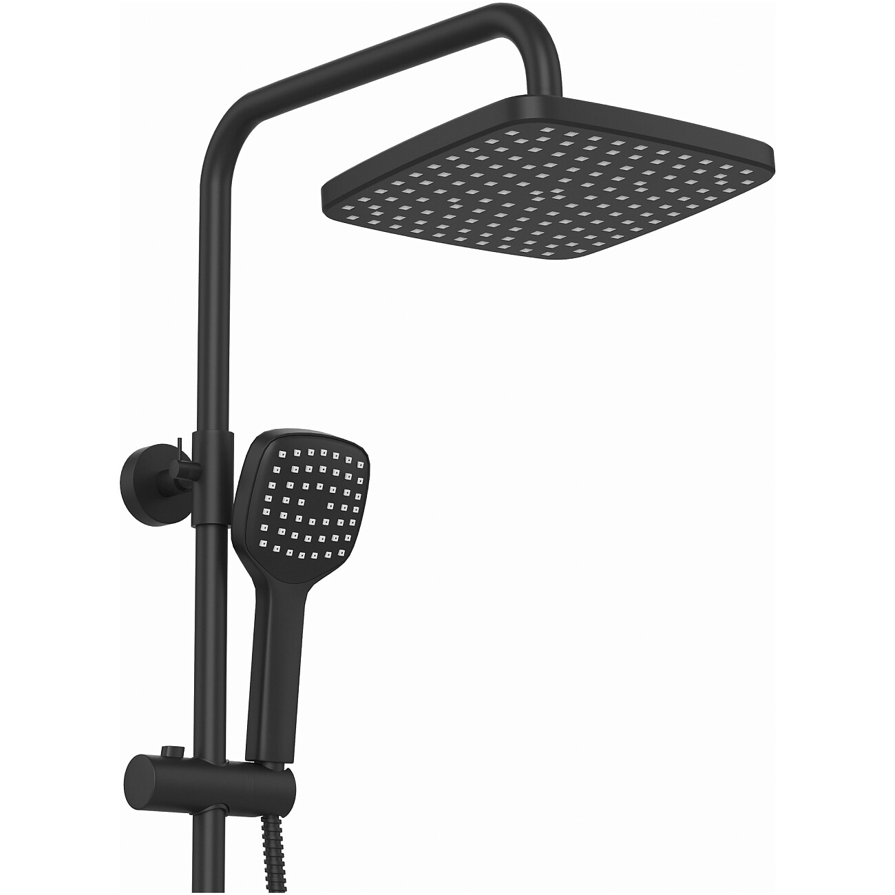 Душевая стойка с верхним душем и смесителем черная Diwo "Смоленск" SM-07b - изображение 7