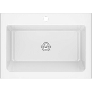 Мойка кухонная керамическая белый глянец Domaci &quot;Сиена&quot; 50186-101 1 hole