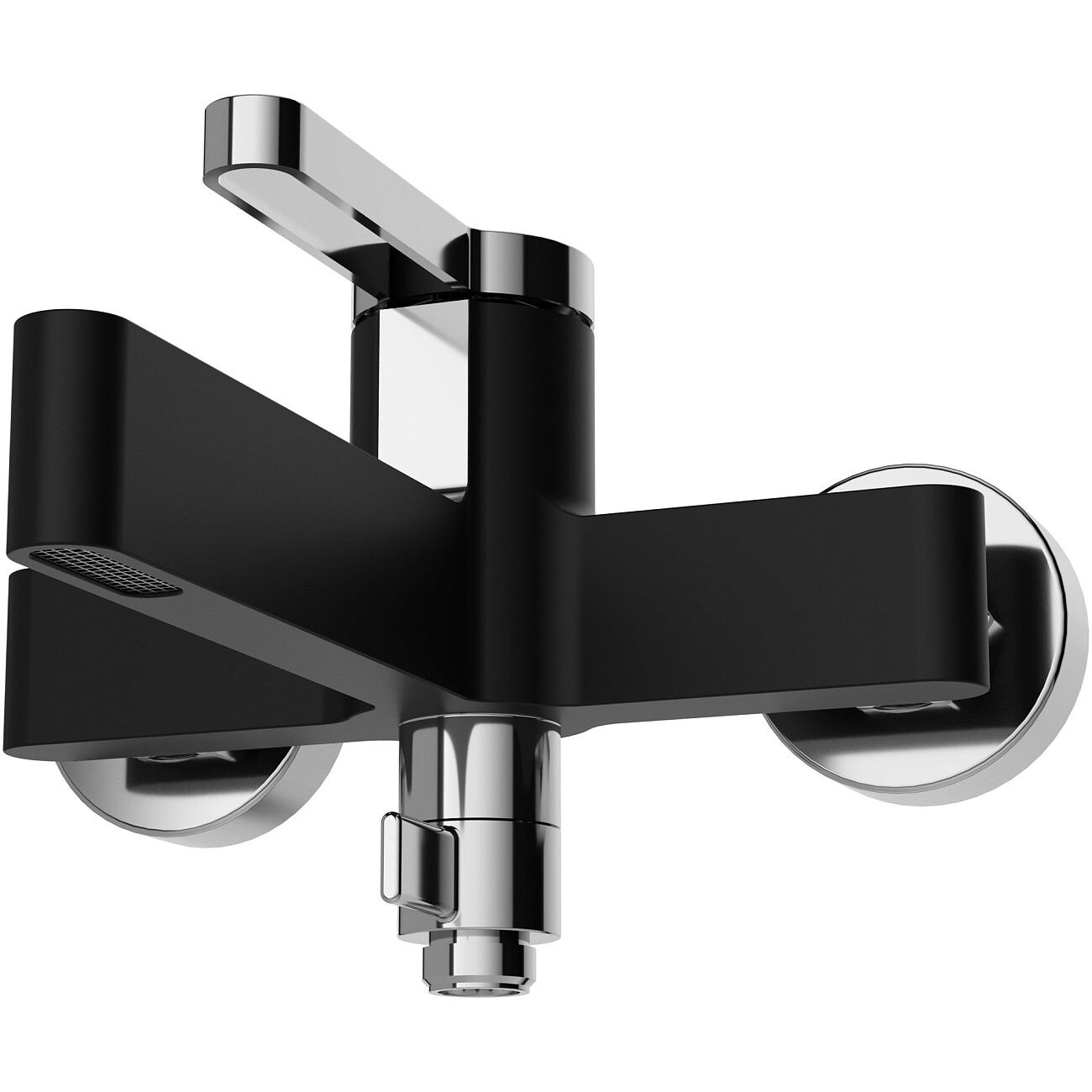 Смеситель для ванны с душем настенный черный, хром Stworki "Лександ" S09100BC - изображение 8
