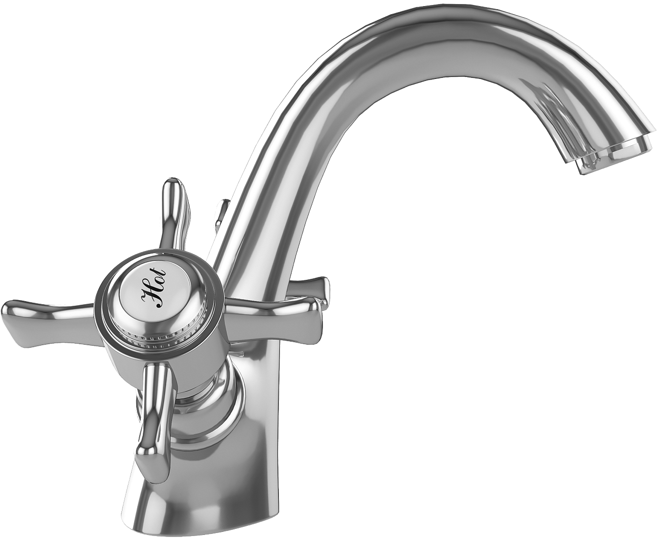 Смеситель для раковины двухвентильный хром Diwo "Самара" SA-02cr - изображение 9