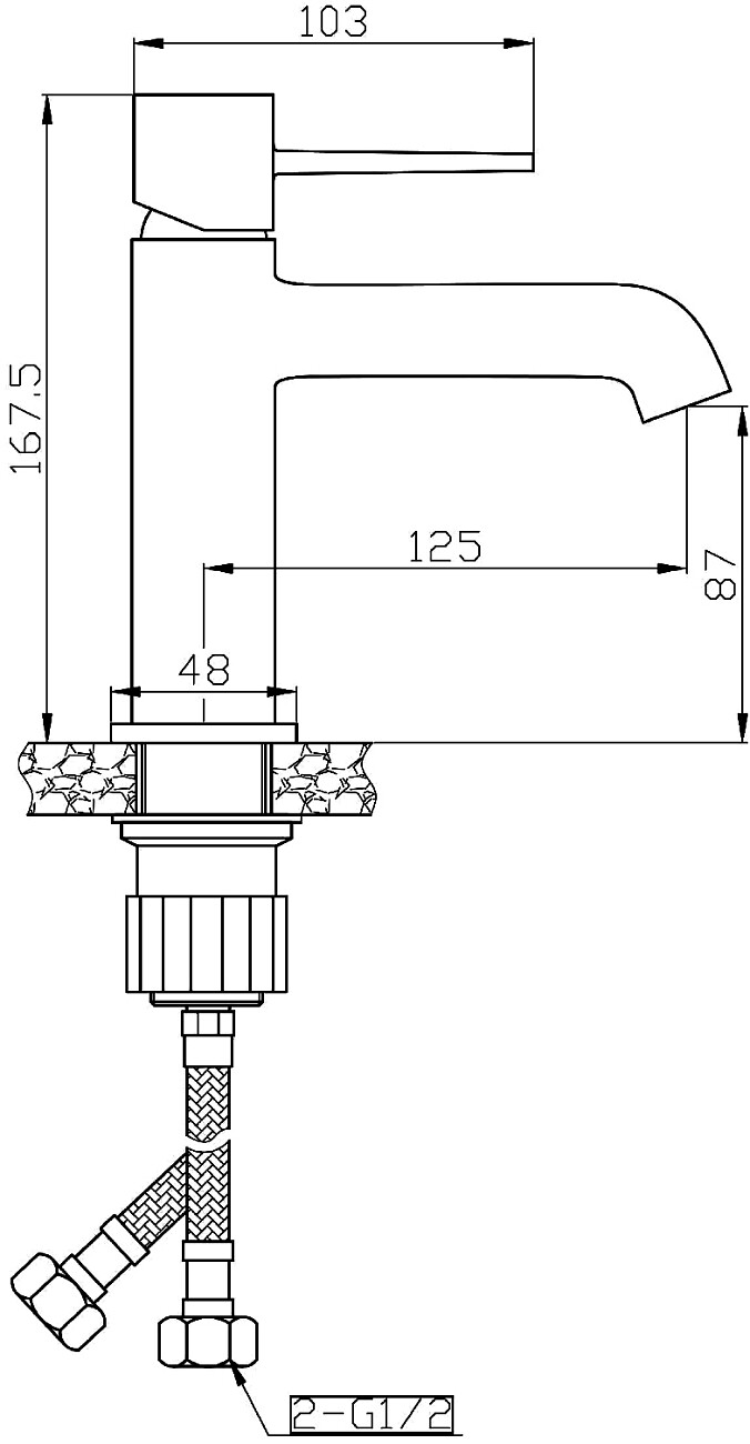 Смеситель для раковины однорычажный черный Stworki "Эстерсунд" ES-01b - изображение 2