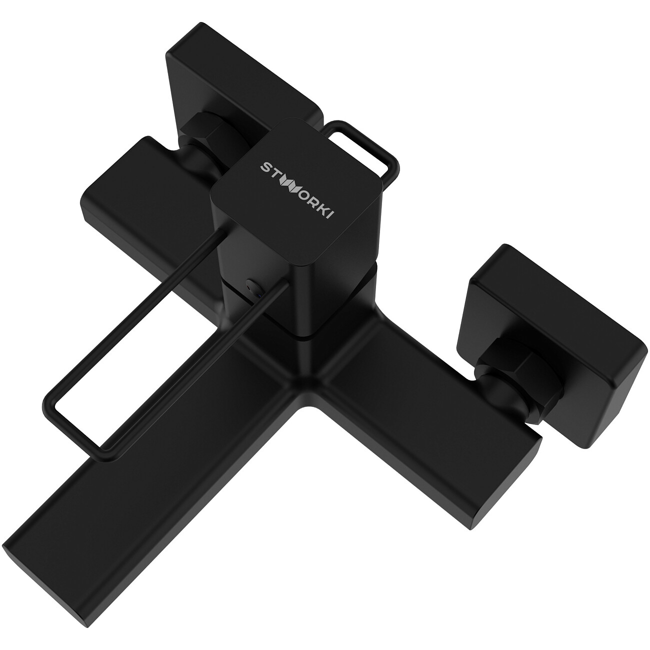 Смеситель для ванны с душем настенный черный Stworki "Брамминг" S40100BK - изображение 8