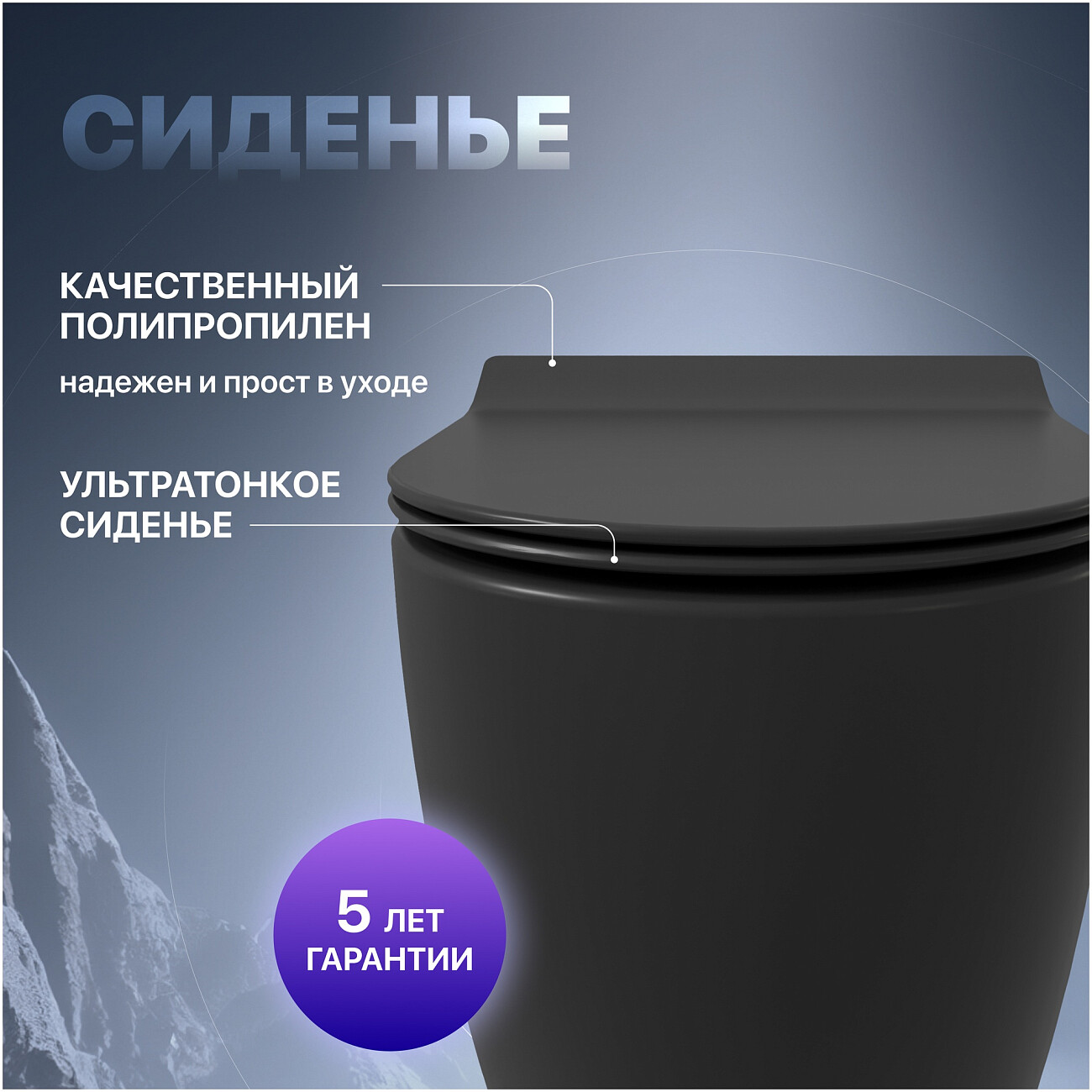 Унитаз подвесной безободковый с сиденьем микролифт черный Stworki "Ноттвиль" SETK3104-2616 - изображение 5