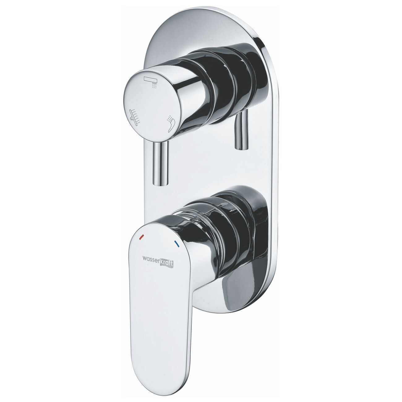 Смеситель для ванны и душа встраиваемый из латуни хром Wasserkraft 5871 - изображение 4