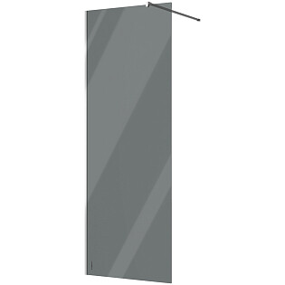 Душевая перегородка стеклянная тонированная 80 см хром Stworki &quot;Берген&quot; MV-BE-80-CR-T