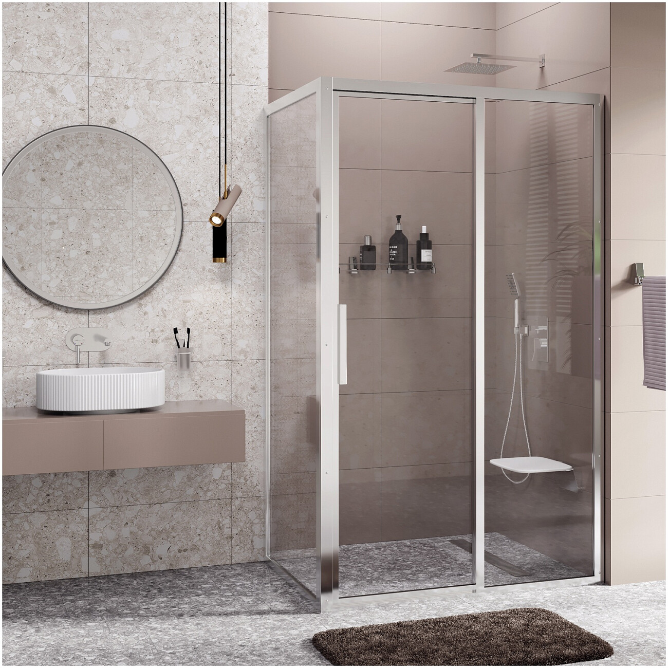 Душевой уголок прямоугольный правый 120х90 см хром Wasserkraft Lopau 32S07R - изображение 3