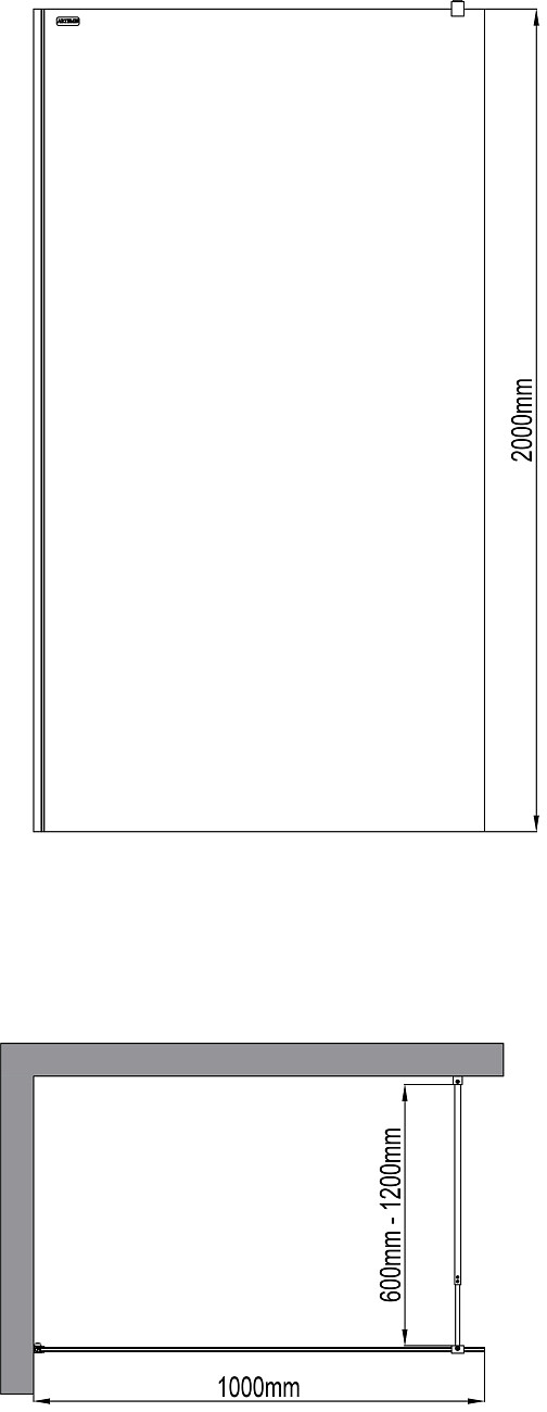 Душевая перегородка стеклянная прозрачная Artemis Akabe 570 6.940.006.0570.100.10.88 - изображение 2