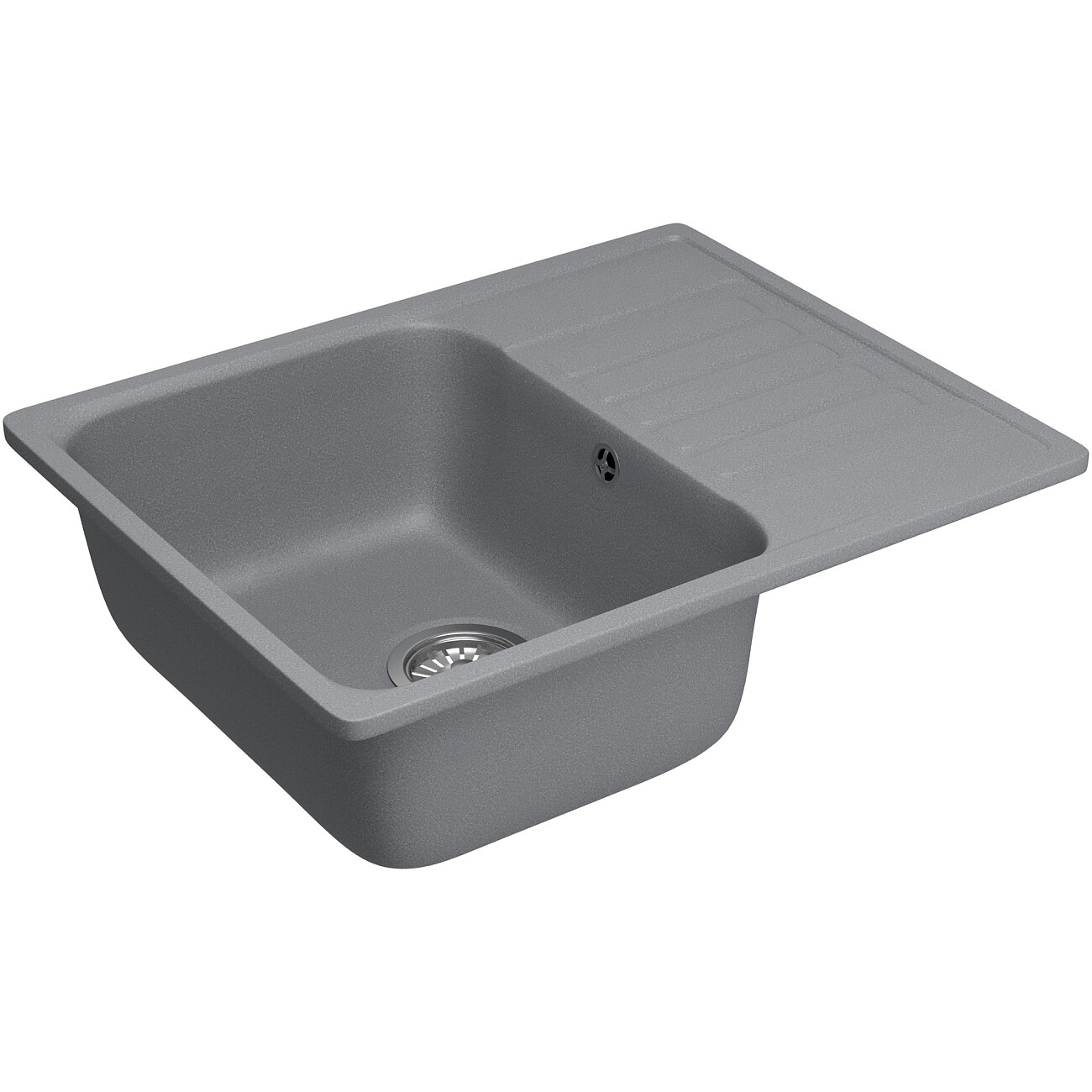 Мойка кухонная из искусственного мрамора прямоугольная 48х60 см грей Domaci "Савона" QB 600 - изображение 5