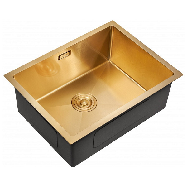 Мойка кухонная золотая Milacio Denia 58 Steel MC.77458 - изображение 1