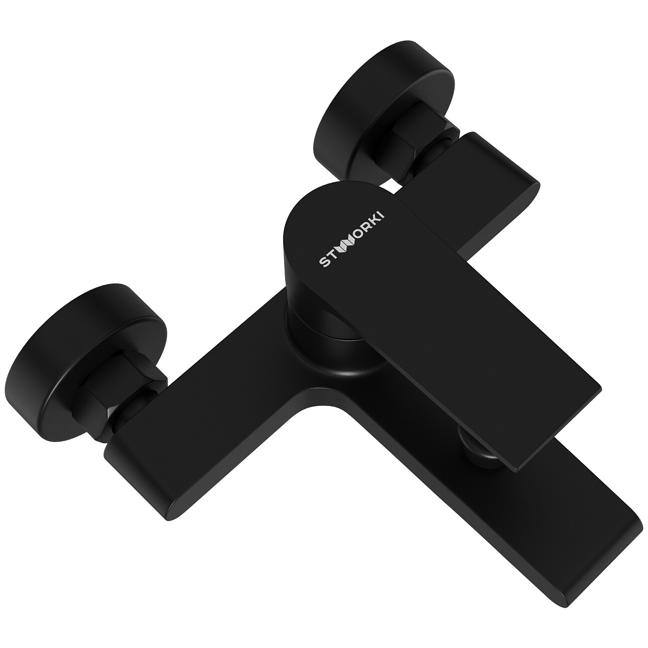 Смеситель для ванны с душем настенный черный Stworki "Колдинг" S32100BK - изображение 7