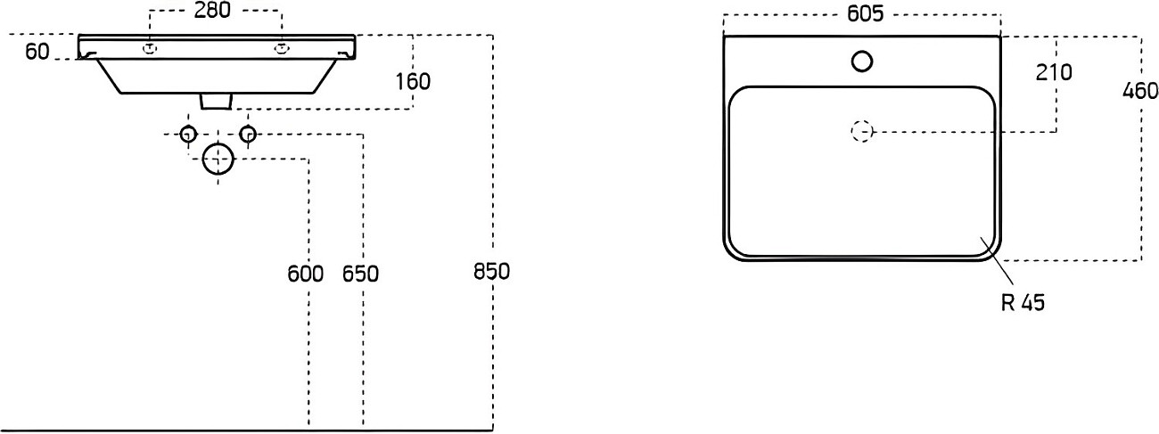Раковина накладная керамическая прямоугольная 46х60 см белая Stworki "Ларвик" 11060-KL - изображение 2
