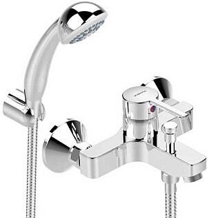 Смеситель для ванны однорычажны с душевым гарнитуром хром Vidima Logik BA279AA