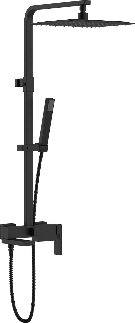 Душевой комплект с верхним душем и смесителем для ванны и душа черный Stworki "Нюборг" NU-04b - изображение 5