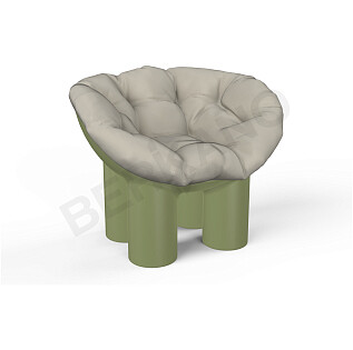 Кресло детское с подушкой оливковое, бежевое Slon Kids