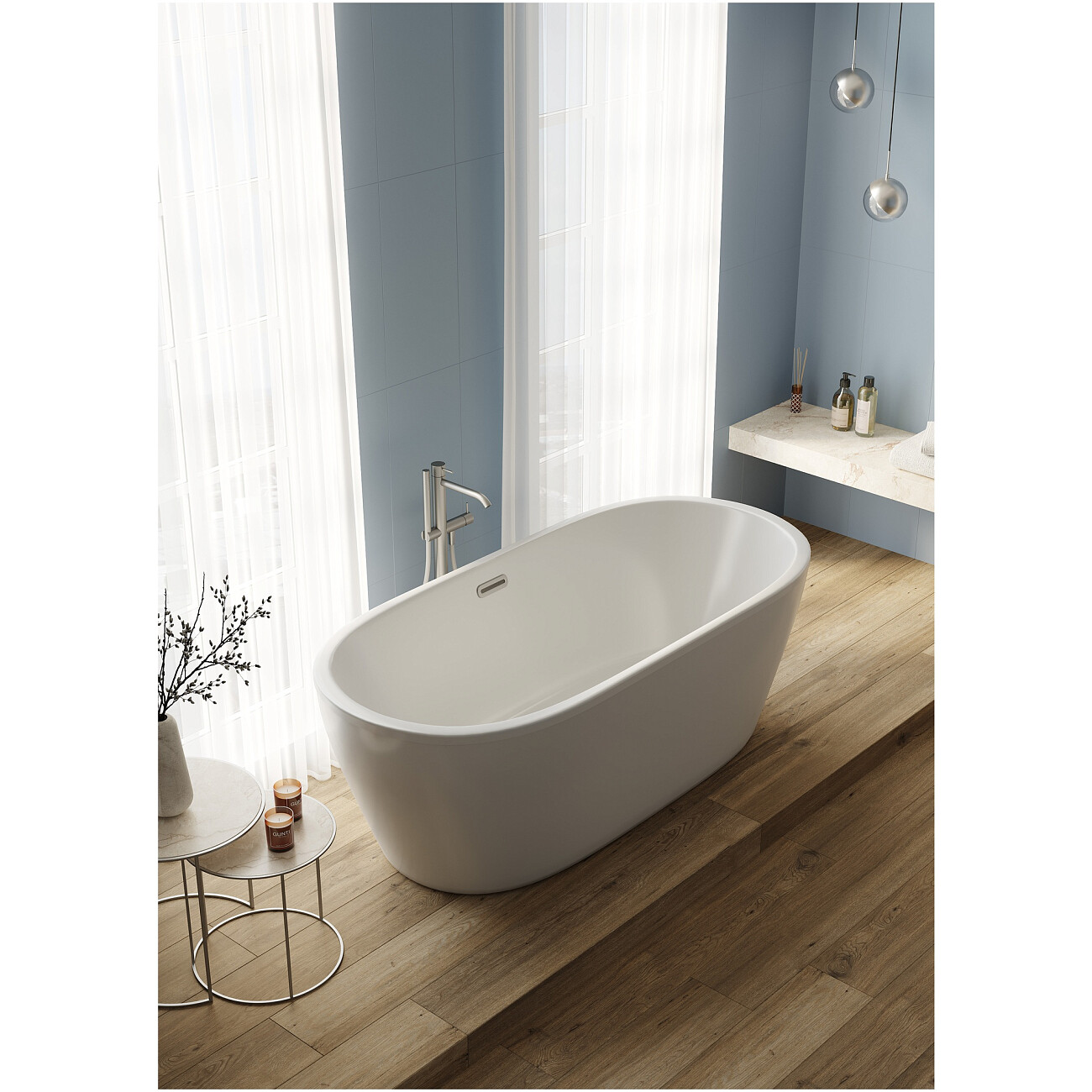 Ванна акриловая овальная 80х174 см белая Creto Tailor 19-17480 - изображение 6