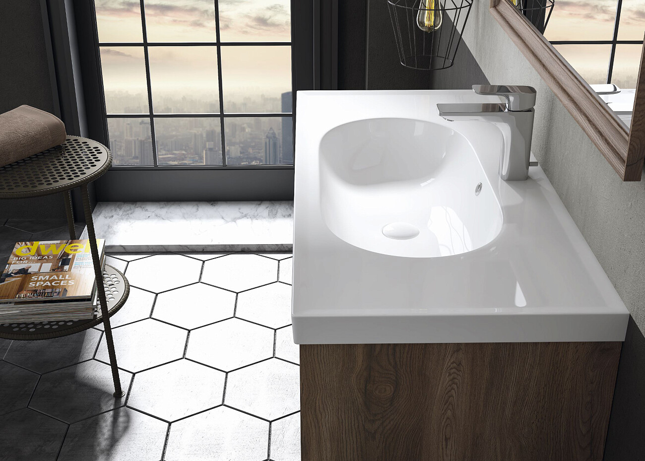 Раковина накладная керамическая прямоугольная 46х100 см белая Stworki 18100-KL - изображение 4