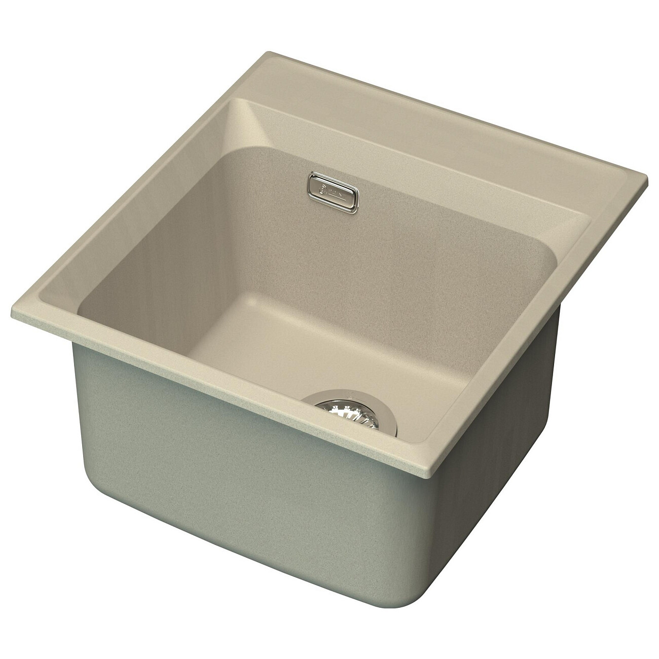 Мойка кухонная кварцевая квадратная 50х46 см светло-бежевая Point "Мисти 46" - изображение 3