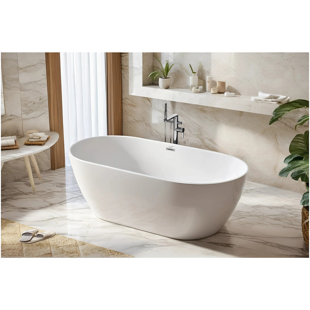 Ванна акриловая овальная 75х170 см белая Cerutti SPA d'ISEO170II CT10509 - изображение 2