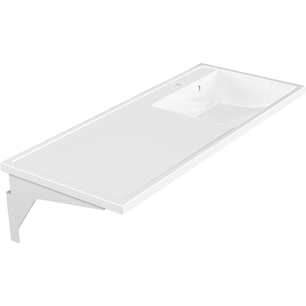 Раковина на стиральную машину со столешницей слева 50х120 см белая Stworki "Флом" SFnS1200R - изображение 7