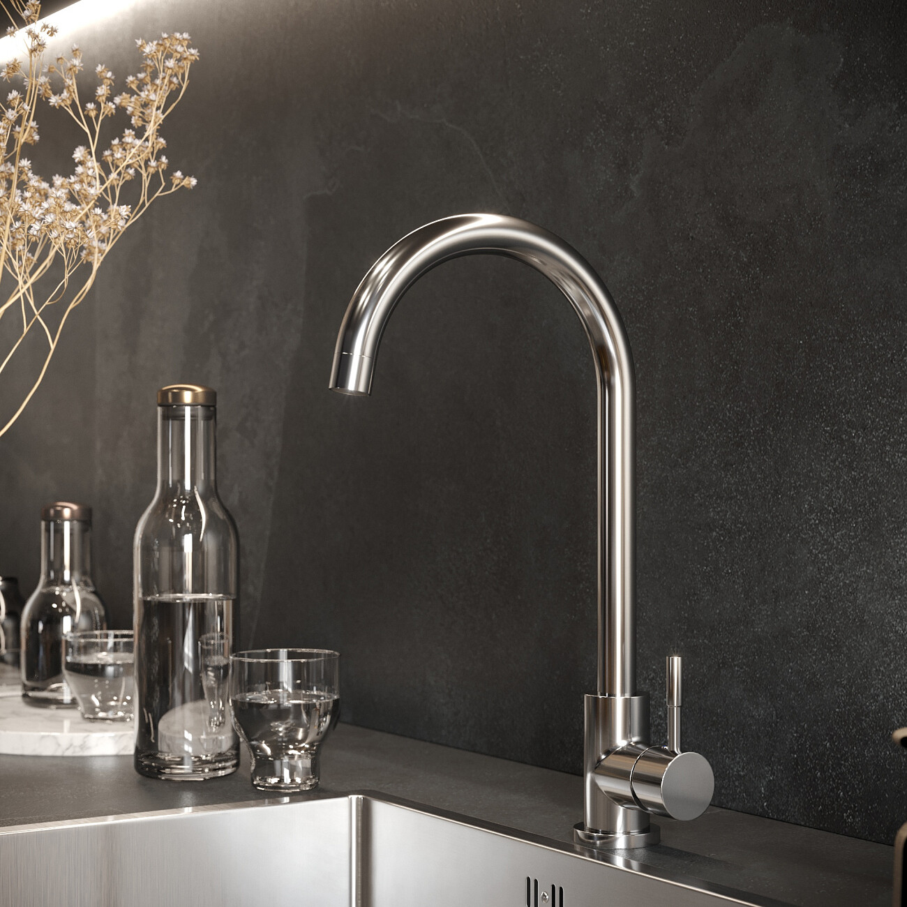 Смеситель для кухни однорычажный хром Domaci "Равенна" OL-04Ss - изображение 4