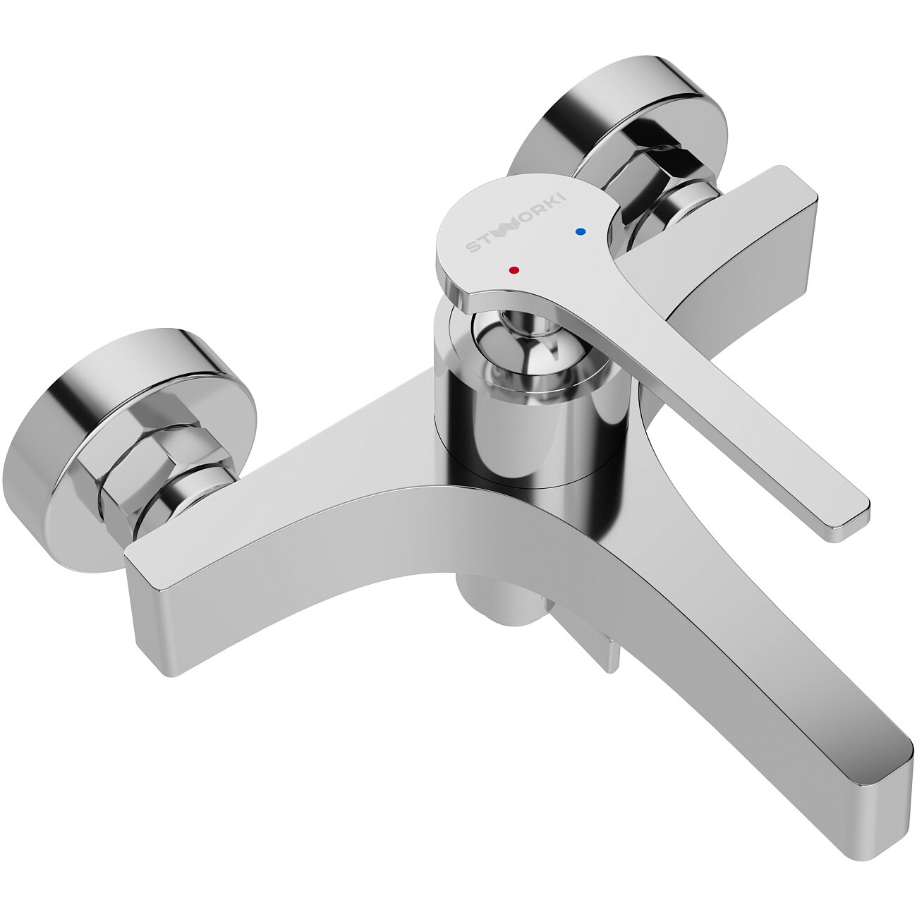 Смеситель для ванны с душем настенный хром Stworki "Аулум" S06100CR - изображение 10