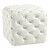 Пуфик квадратный с каретной стяжкой Tutti белый