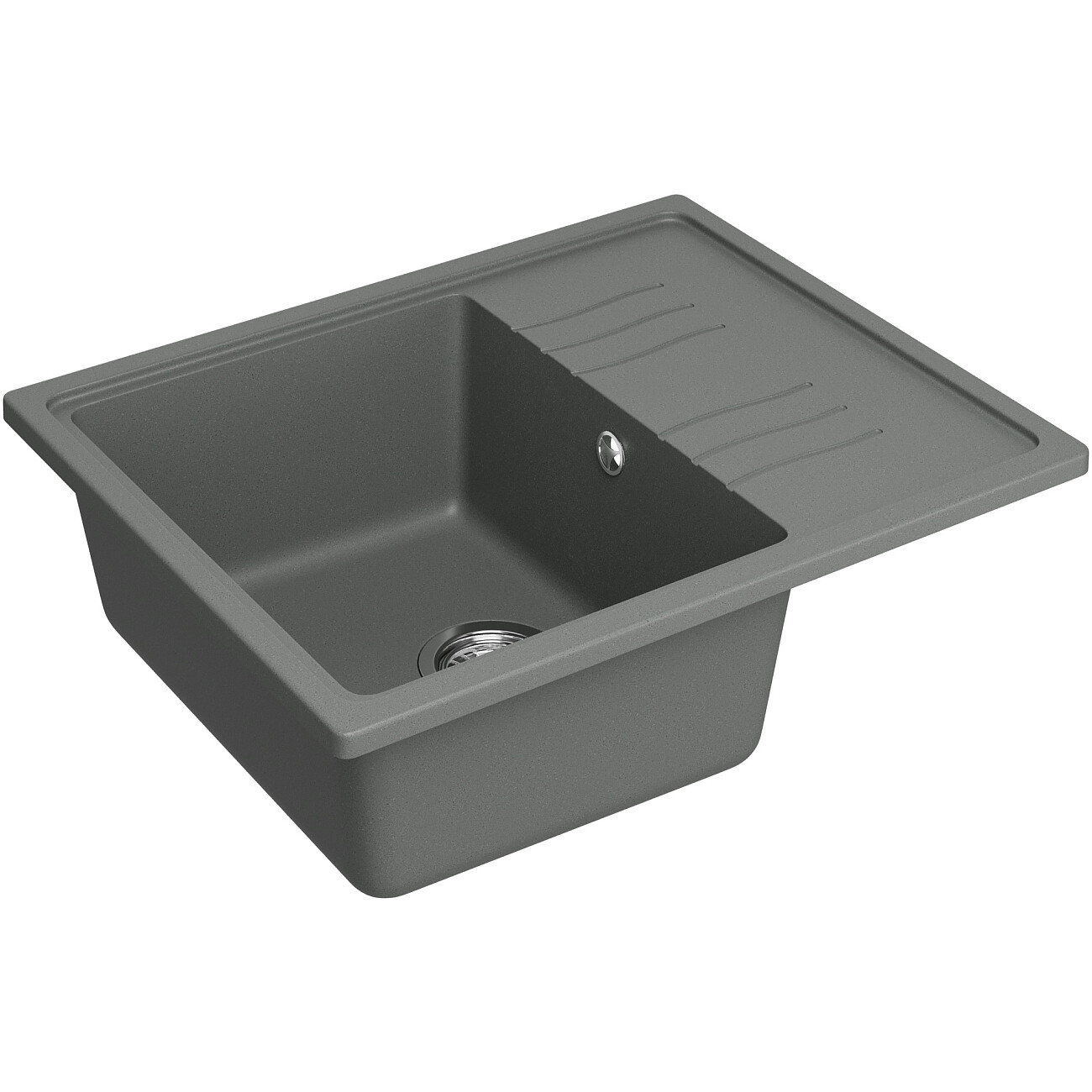 Мойка кухонная из искусственного гранита с крылом серая Domaci "Верона" 61-48 серая - изображение 5