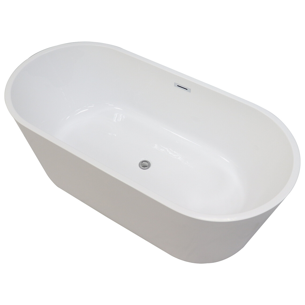 Ванна акриловая отдельностоящая со сливом-переливом белая Cerutti SPA Resia CT7388 - изображение 3