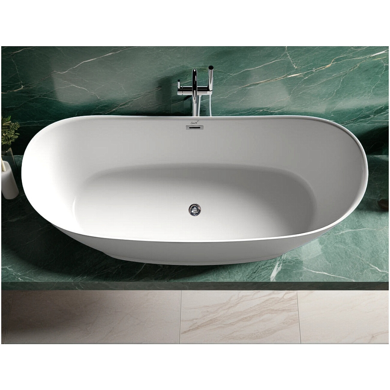 Ванна акриловая овальная 74х170 см белая Cerutti SPA NEMI170II CT10506 - изображение 2