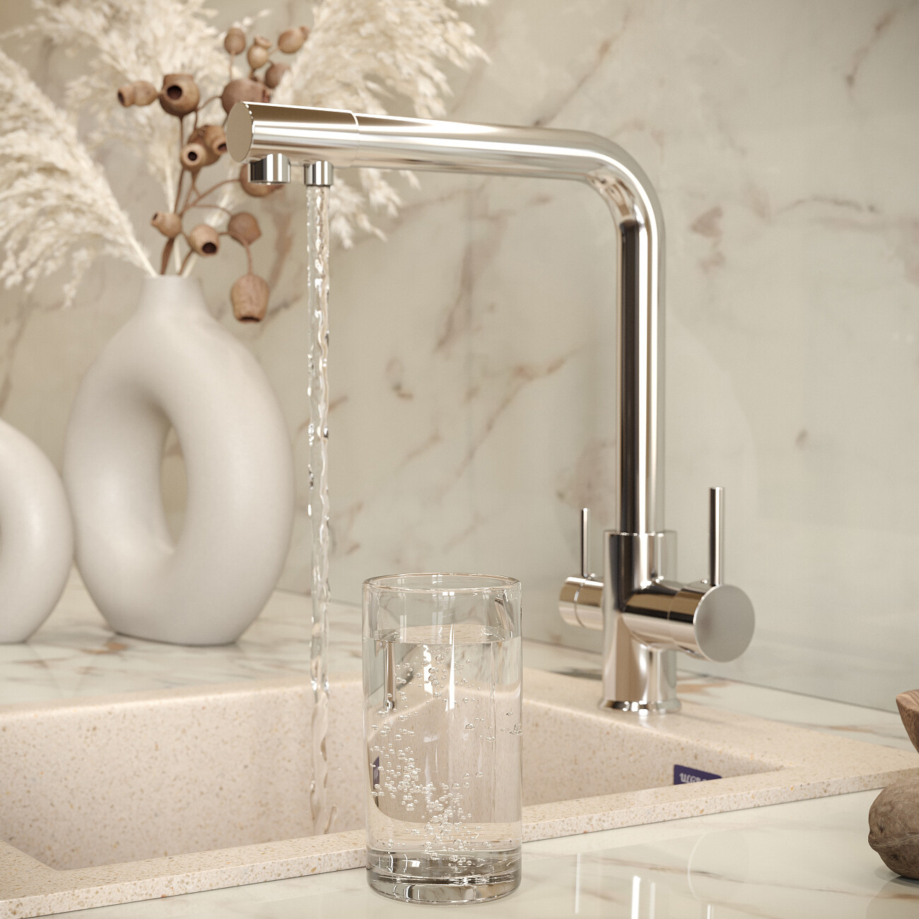 Смеситель для кухни с изливом для фильтрованной воды хром Mega Life MG-TK05 - изображение 7