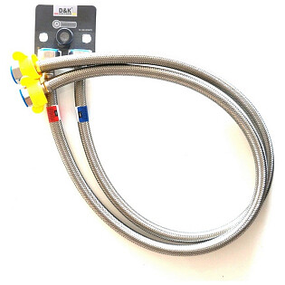 Гибкая подводка для смесителя с гайками 80 см хром D&K DC1250071