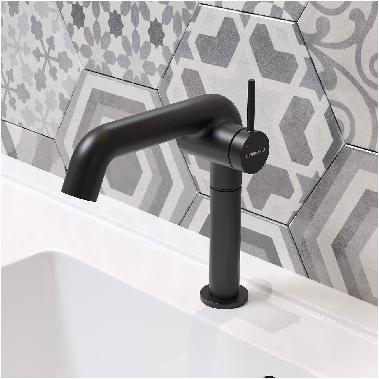 Смеситель для раковины однорычажный черный Stworki "Лунд" S25010BK - изображение 5