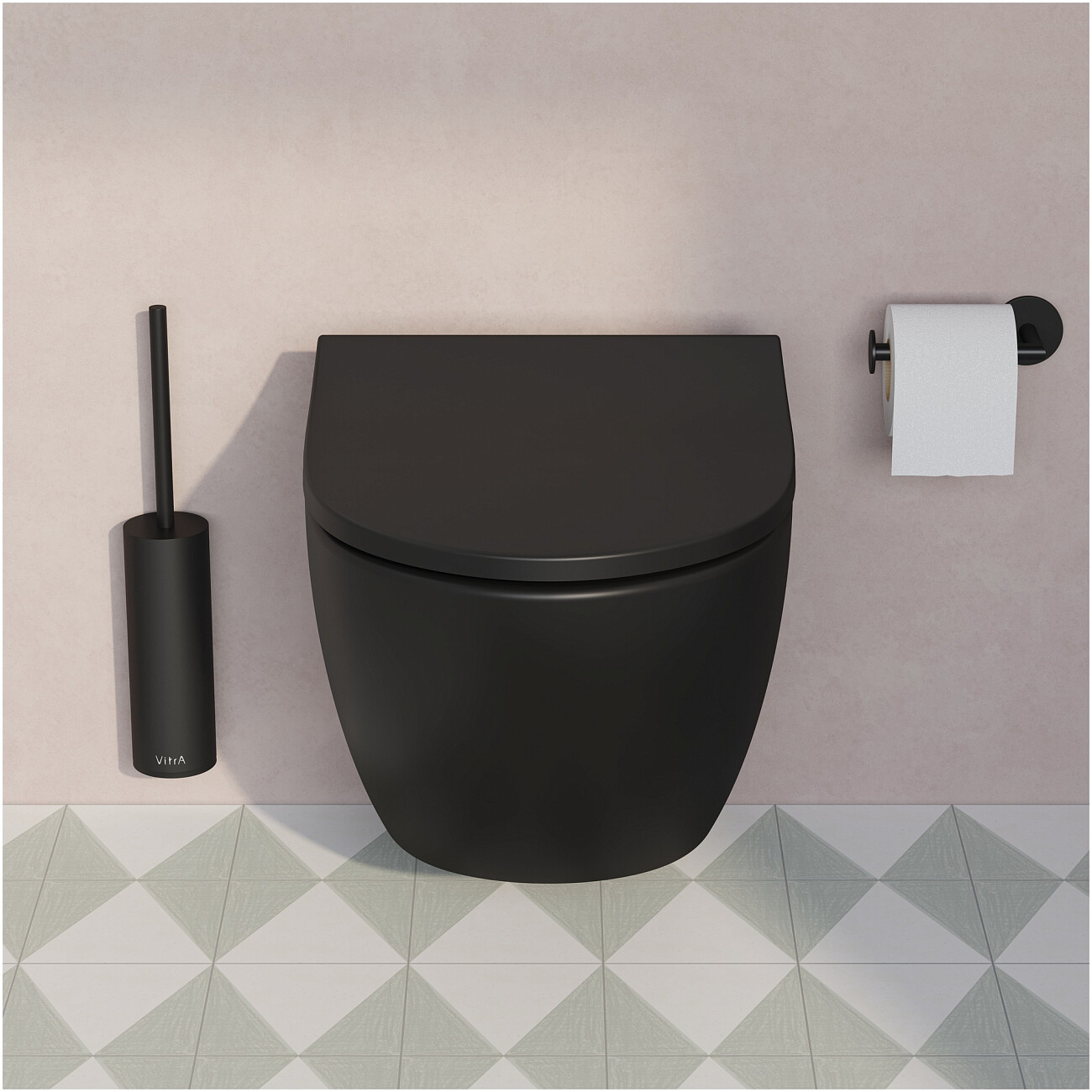 Унитаз подвесной безободковый матовый черный Vitra Sento 7748B083-0101 - изображение 4