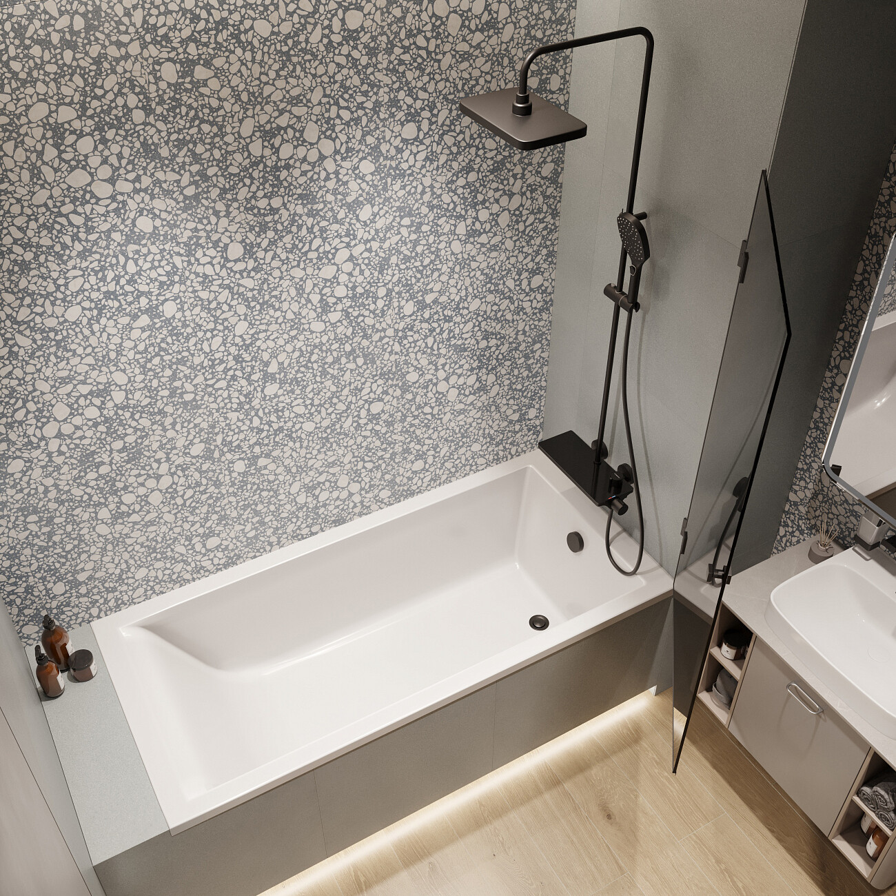 Ванна из искусственного камня 80х170 см с ножками белая Stworki "Ольборг" ФР-00014091, ФР-00014107 - изображение 3