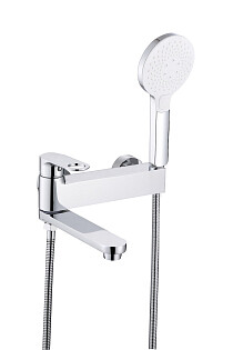  Смеситель для ванны с душевой лейкой и коротким изливом хром D-Lin D181377