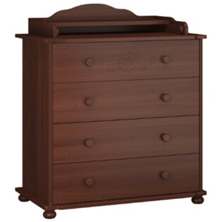 Комод деревянный с 4 ящиками орех "Амалия"