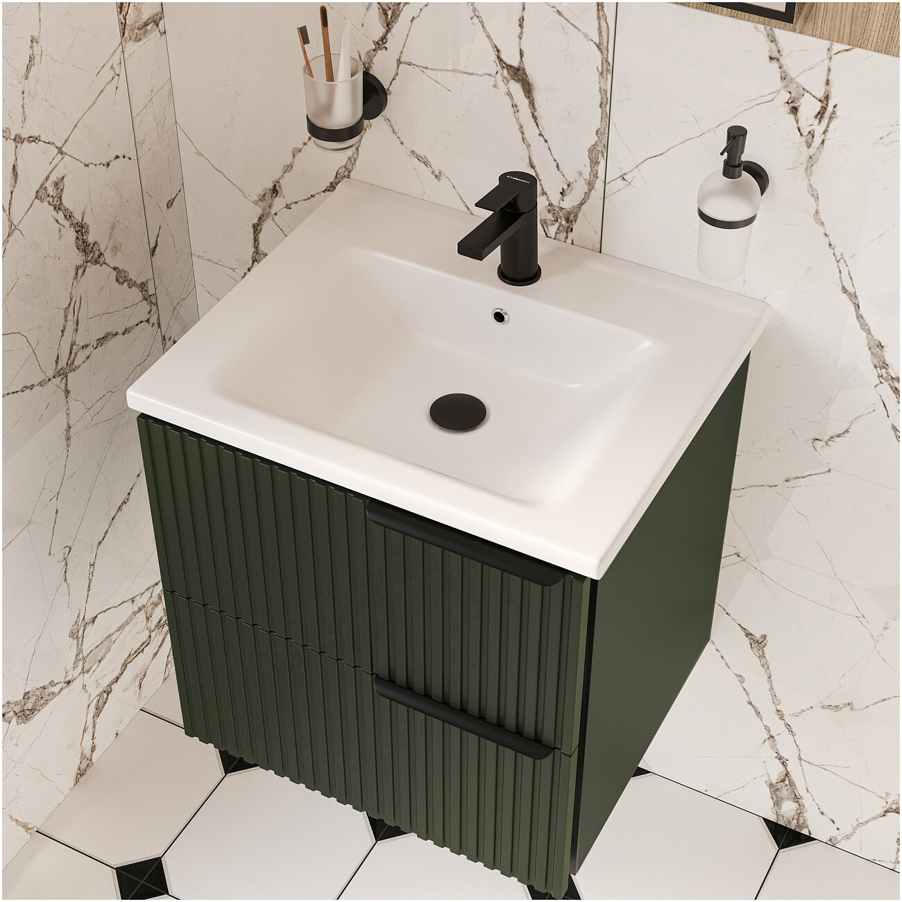 Смеситель для раковины однорычажный черный Stworki "Кронборг" S28010BK - изображение 7