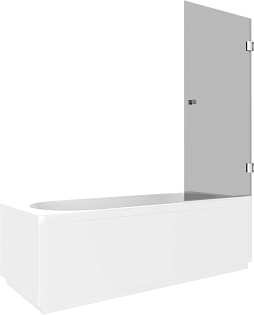 Шторка на ванну распашная 70х140 см серая, хром глянцевый Stworki &quot;Ольборг&quot; MV-OL-70-CR-T