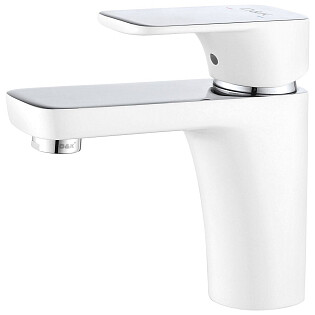 Смеситель для раковины однорычажный белый, хром D&K Berlin Steinbeis DA1432116