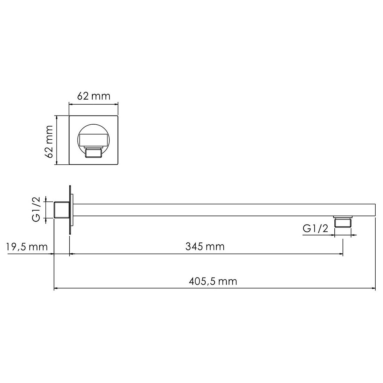 Встраиваемый комплект для душа черный матовый A9151.264.219.162.327.242.217  - изображение 4