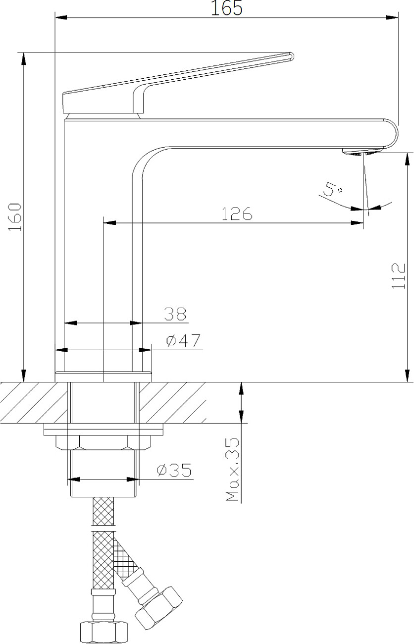 Смеситель для раковины однорычажный черный Stworki "Хаммель" ХАМ-04b - изображение 2