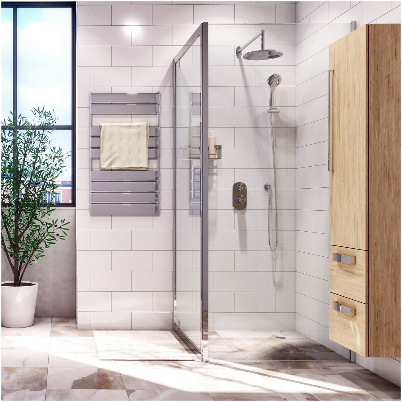 Душевой уголок прямоугольный 120х80 см хром Wasserkraft Berkel 48P06 - изображение 3