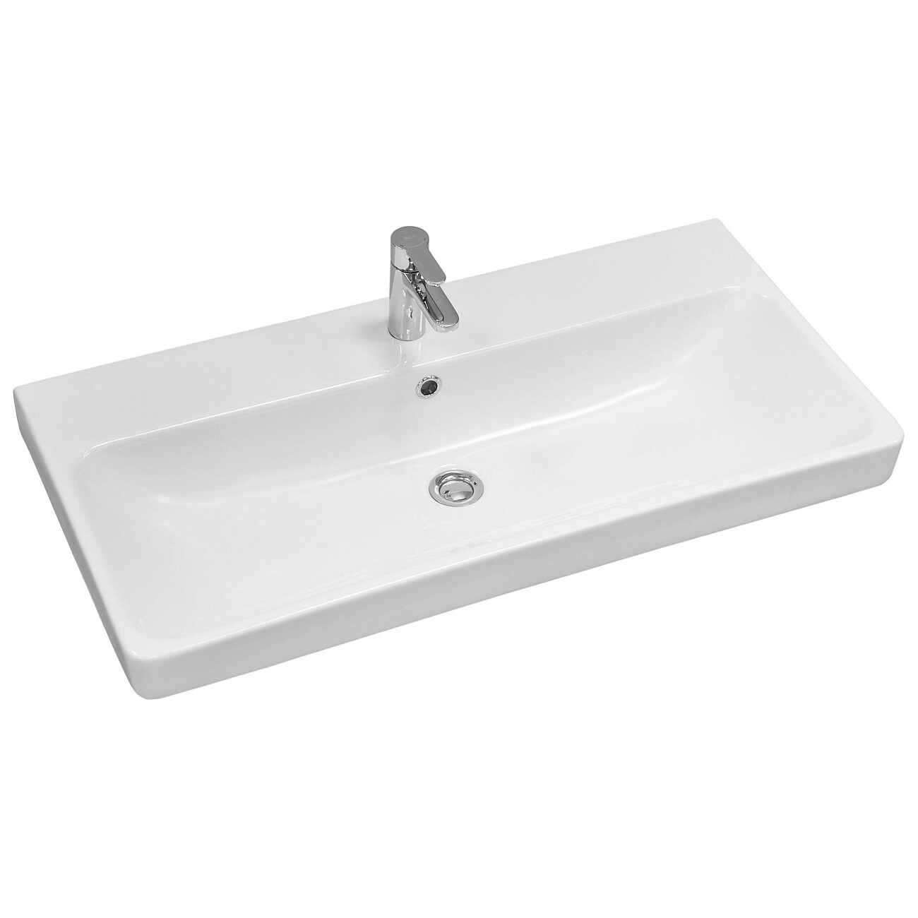 Раковина накладная керамическая прямоугольная 45х90 см белая Santek "Адриана" 1.WH50.1.629 - изображение 3