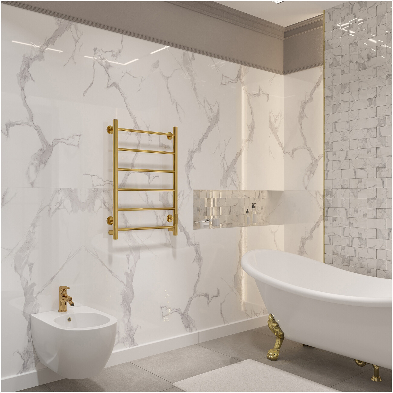 Полотенцесушитель электрический 80х50 см золотой Ewrika "Сафо" PN СафоPN80х50золЕ - изображение 4