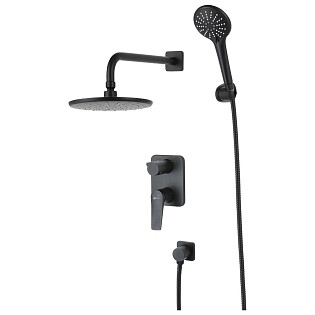 Душевой комплект встраиваемый черный Lemark Bronx LM3729BL