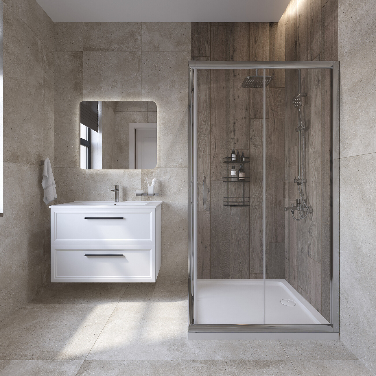 Душевой уголок прямоугольный 100х90 см хром Diwo "Суздаль" - изображение 4